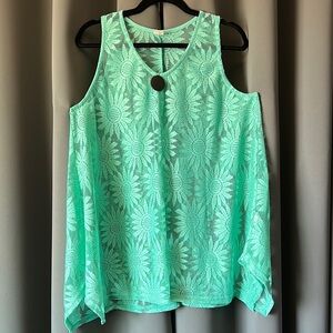 Beach By Exist Mint Green Floral Lace Coverup